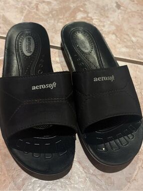 aerosoft slip on sandals lightweight rubber beach rubber comfort shoes